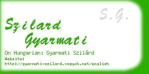 szilard gyarmati business card