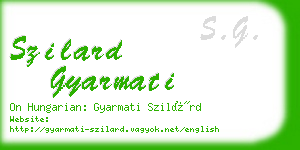 szilard gyarmati business card